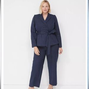 Women's Navy Pinstripe Blazer